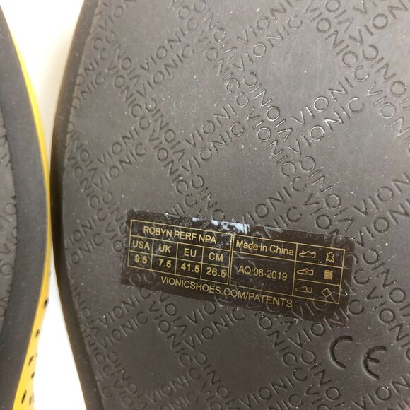Vionic Robyn Perforated Leather Ballet Flats Shoes Size 9.5 Buttercup New Defect - Picture 8 of 8